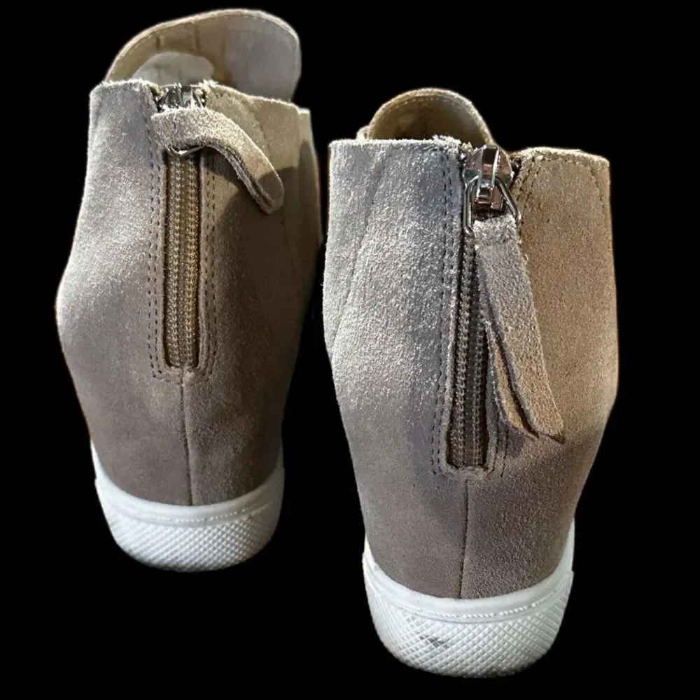 Steve Madden Vander Tan Suede Platform Slip On Sneakers Size 8